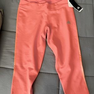 Coral Adidas capri leggings